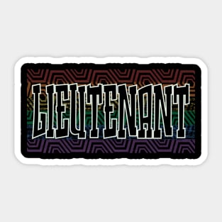 LGBTQ PATTERN USA LIUTENANT Sticker